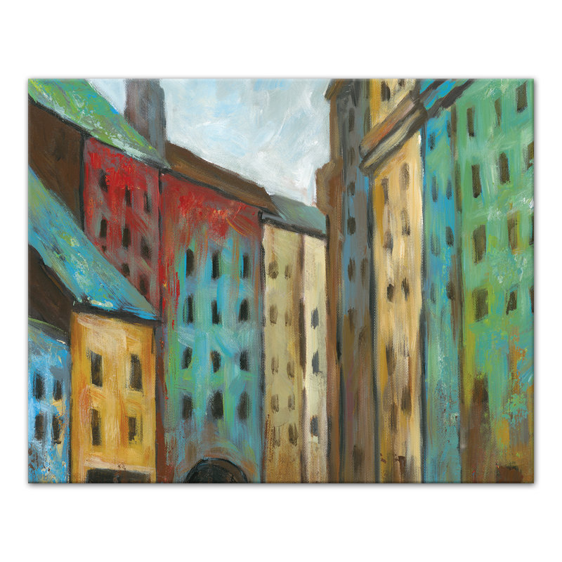 Red Barrel Studio 'Painted Colourful Buildings' Acrylic Painting Print